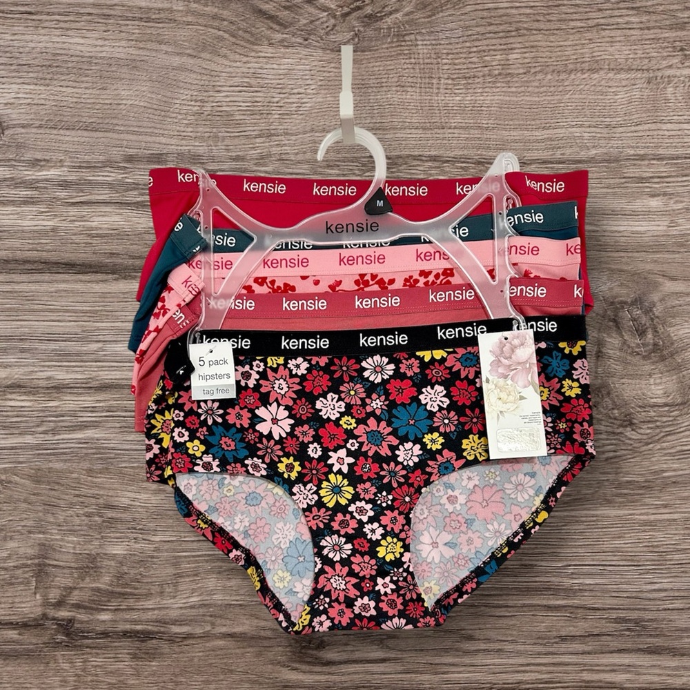 Kensie Pink and Black Panties Set with Soft Fabric and Comfortable Fit